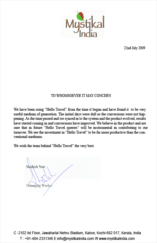Feedback Letter