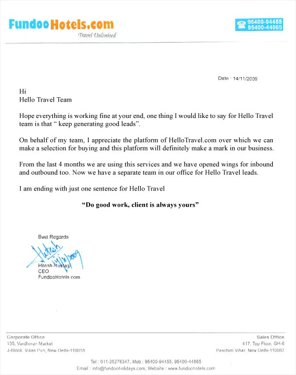 Feedback Letter